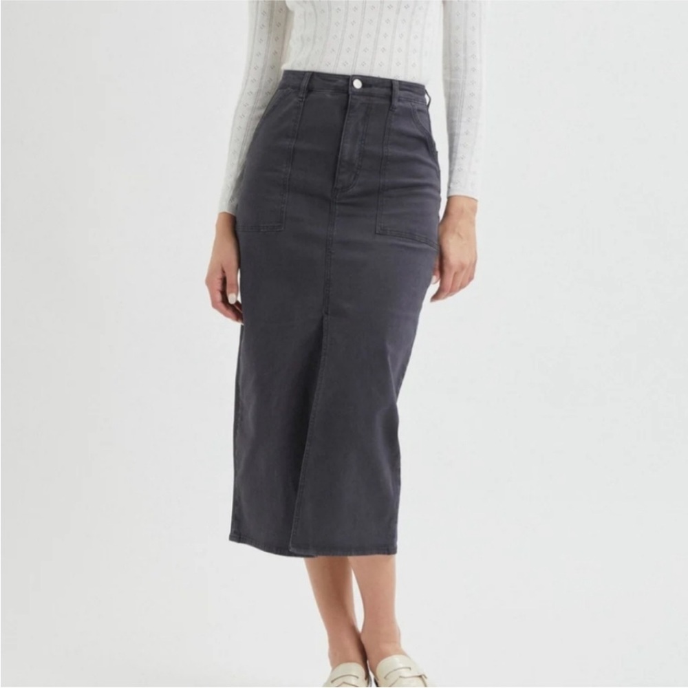 ROLLA'S Charcoal Gray Midi Pencil Skirt